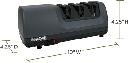Professional Electric Knife Sharpeners AngleSelect for 15- and 20-Degree Straight-Edge and Serrated Knives with Diamond Abrasives & Precision Angle Control, 2-Stage, Gray