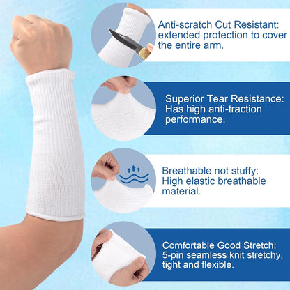 Cut Resistant Sleeves for Arm Protection, Bite-Proof Forearm Protector, Gardening Sleeves for Thin Skin