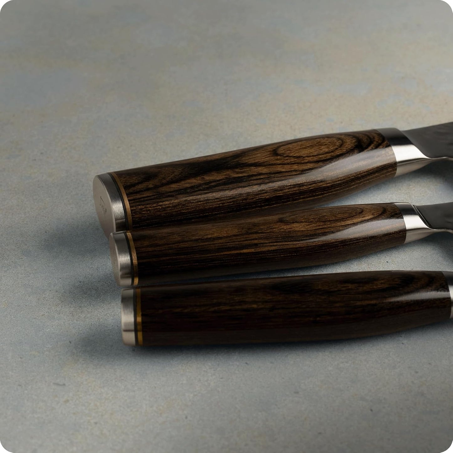 Premier 3 Piece Starter Set | Includes 8" Chef, 4" Paring & 6.5" Utility Knives, VG-MAX Core, Damascus Stainless Steel Cladding, Pakkawood Handle