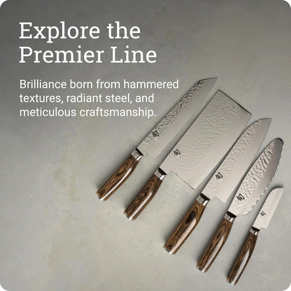 Premier 3 Piece Starter Set | Includes 8" Chef, 4" Paring & 6.5" Utility Knives, VG-MAX Core, Damascus Stainless Steel Cladding, Pakkawood Handle