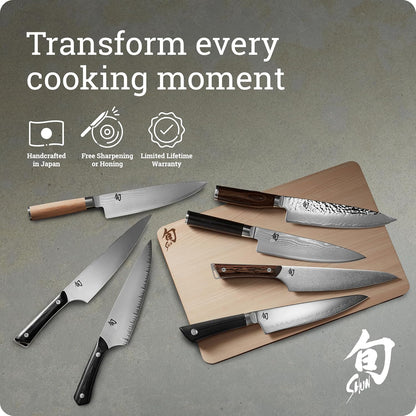 Premier 3 Piece Starter Set | Includes 8" Chef, 4" Paring & 6.5" Utility Knives, VG-MAX Core, Damascus Stainless Steel Cladding, Pakkawood Handle