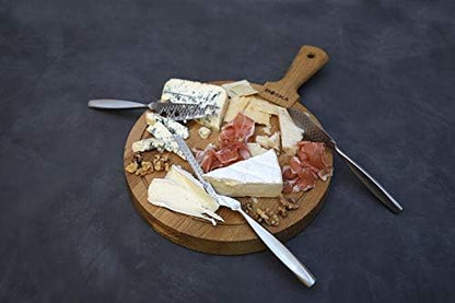 Stainless Steel Cheese 3 Knife Set - Great for Cheese - Multi-Purpose Cheese Slicer - Handheld Slicer - Silver Non-Stick - Dishwasher Safe - For Kitchen Cooking