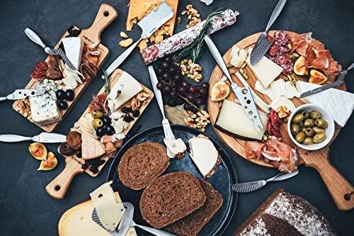 Stainless Steel Cheese 3 Knife Set - Great for Cheese - Multi-Purpose Cheese Slicer - Handheld Slicer - Silver Non-Stick - Dishwasher Safe - For Kitchen Cooking