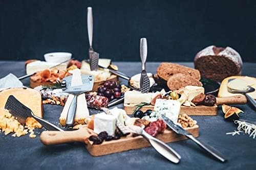 Stainless Steel Cheese 3 Knife Set - Great for Cheese - Multi-Purpose Cheese Slicer - Handheld Slicer - Silver Non-Stick - Dishwasher Safe - For Kitchen Cooking