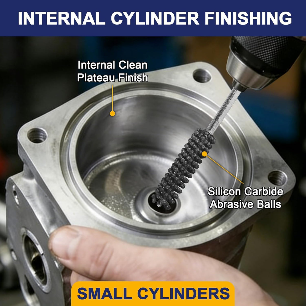 Garhgi 0.591"(15mm) Cylinder Hone with 120 Grit SC Ball Tool | Silicon Carbide Ball Style Honing, Deburring Crosshatch Edge Blending, Automotive Engine Block Piston Ring Valve Guide Tube
