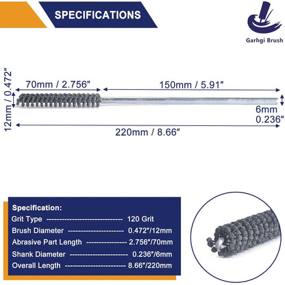 Garhgi 0.591"(15mm) Cylinder Hone with 120 Grit SC Ball Tool | Silicon Carbide Ball Style Honing, Deburring Crosshatch Edge Blending, Automotive Engine Block Piston Ring Valve Guide Tube