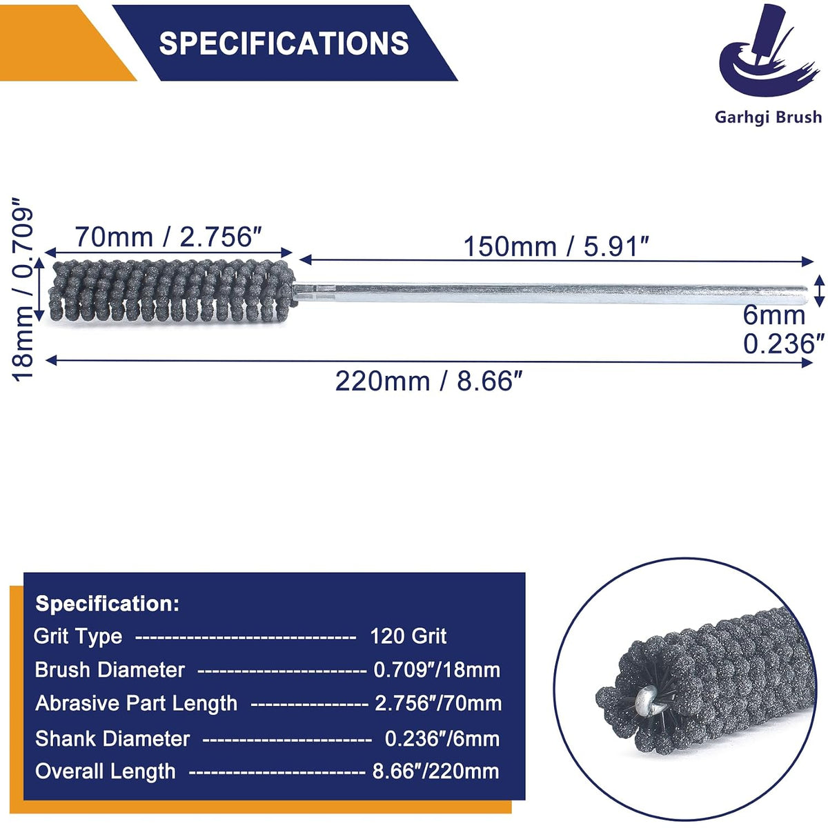 Garhgi 0.591"(15mm) Cylinder Hone with 120 Grit SC Ball Tool | Silicon Carbide Ball Style Honing, Deburring Crosshatch Edge Blending, Automotive Engine Block Piston Ring Valve Guide Tube