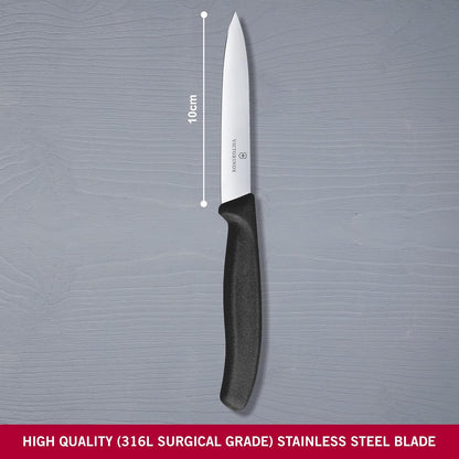 Gemüsemesser SwissClassic, 10 cm, Schwarz