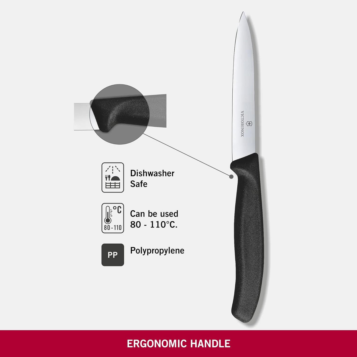 Gemüsemesser SwissClassic, 10 cm, Schwarz