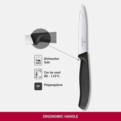 Gemüsemesser SwissClassic, 10 cm, Schwarz