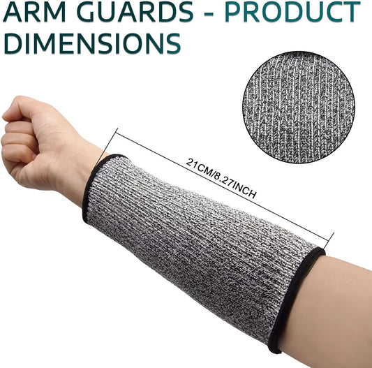 2 Pairs Forearm Sleeve, Cut Resistant Sleeves for Men and Women Arm Protectors for Thin Skin Protective Cut Resistant Welding Sleeves for Garden Kitchen Cooking Welding