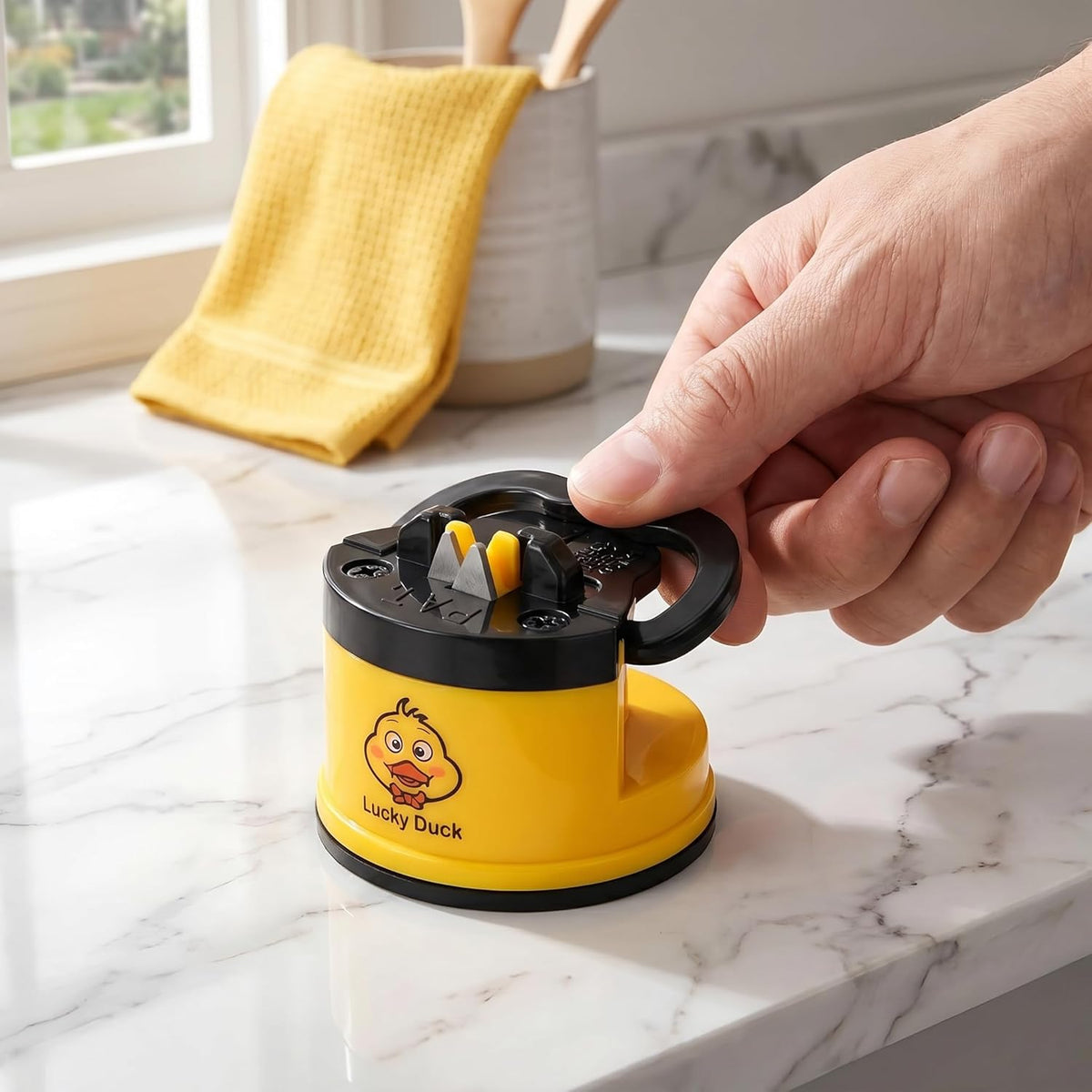 Hands Free Knife Sharpener with Suction Cup | Portable, Tungsten Carbide, Quick Sharpening, Suitable for Home Use, Camping, Hiking