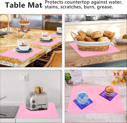 2 Pack Silicone Crafting Mats, 15.7" x 11.8" Silicone Mat for Crafts, Large Heat Resistant Sheet for Jewelry Casting, Epoxy Resin, Painting, Counter Table Protector, Placemat, Nonstick, Black