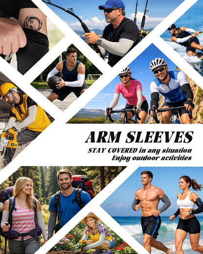 Cooling Compression Arm Sleeves for Men Women,UPF50 UV Sun Protection Sleeves for Work Sport Tattoo Cover Up