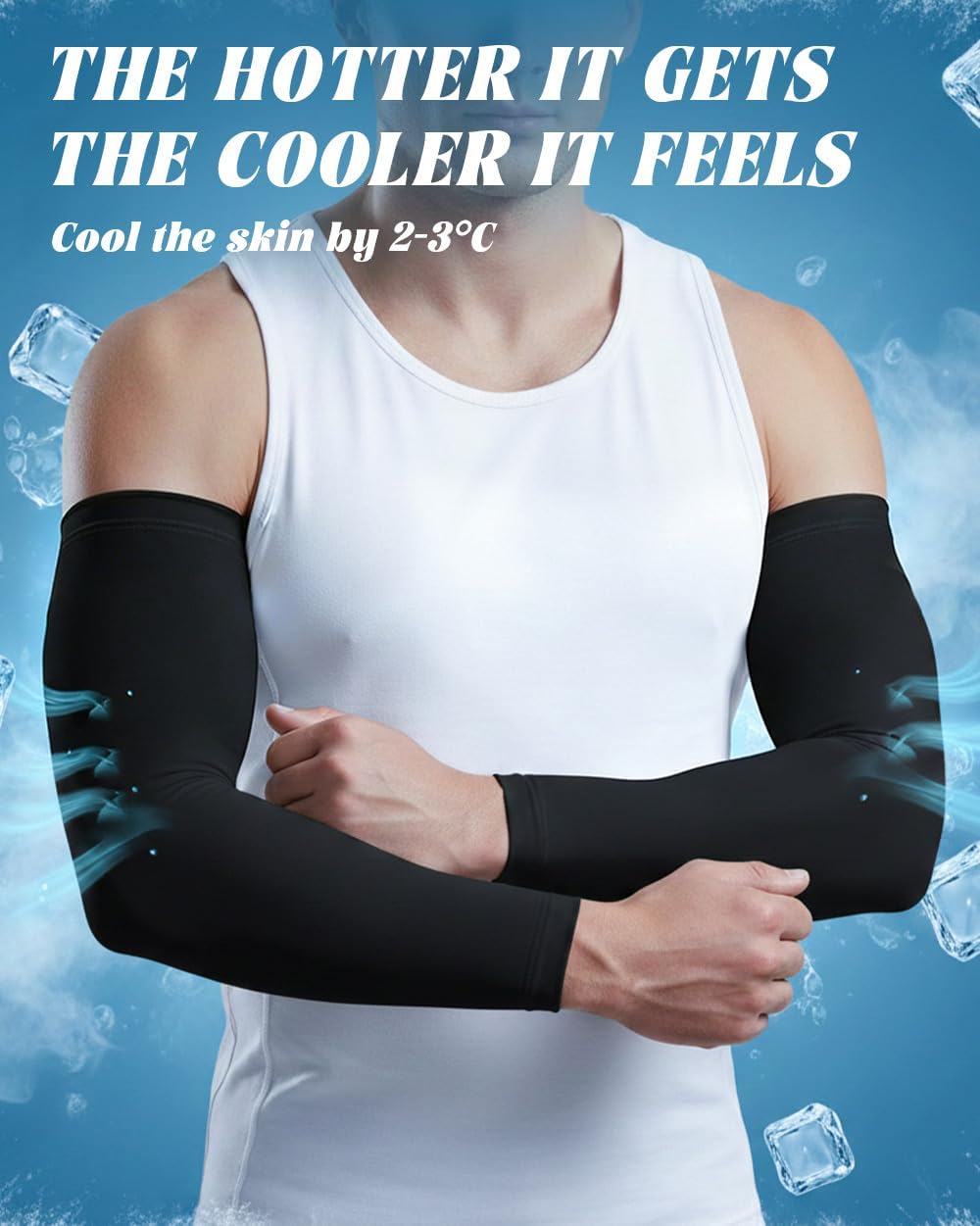 Cooling Compression Arm Sleeves for Men Women,UPF50 UV Sun Protection Sleeves for Work Sport Tattoo Cover Up
