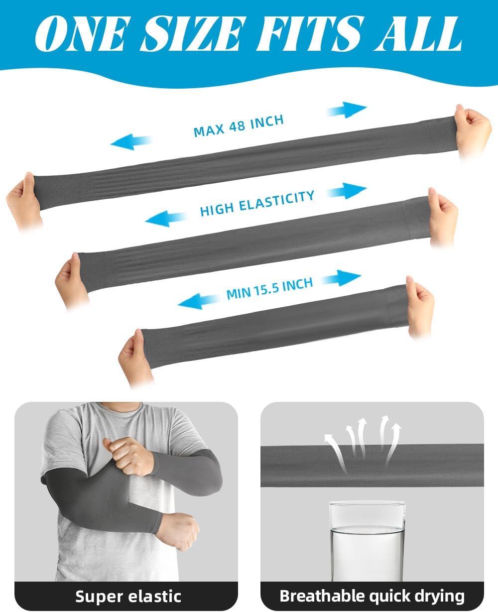 Cooling Compression Arm Sleeves for Men Women,UPF50 UV Sun Protection Sleeves for Work Sport Tattoo Cover Up
