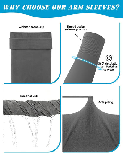 Cooling Compression Arm Sleeves for Men Women,UPF50 UV Sun Protection Sleeves for Work Sport Tattoo Cover Up