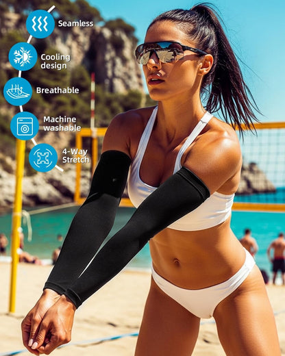 Cooling Compression Arm Sleeves for Men Women,UPF50 UV Sun Protection Sleeves for Work Sport Tattoo Cover Up