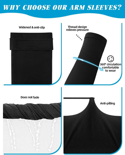 Cooling Compression Arm Sleeves for Men Women,UPF50 UV Sun Protection Sleeves for Work Sport Tattoo Cover Up