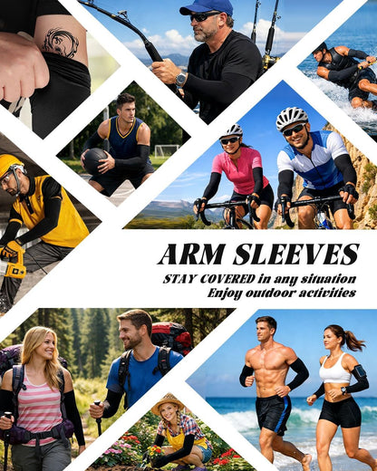 Cooling Compression Arm Sleeves for Men Women,UPF50 UV Sun Protection Sleeves for Work Sport Tattoo Cover Up