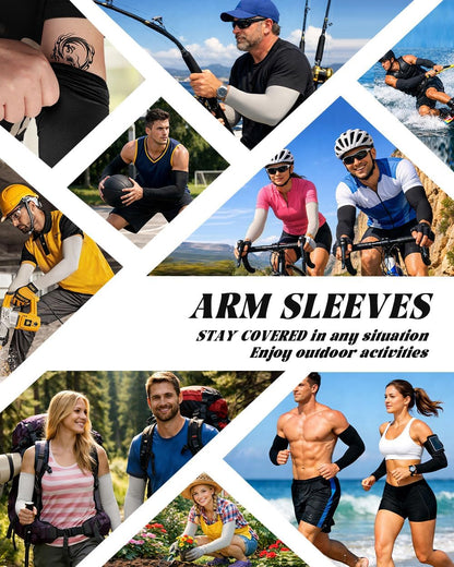Cooling Compression Arm Sleeves for Men Women,UPF50 UV Sun Protection Sleeves for Work Sport Tattoo Cover Up