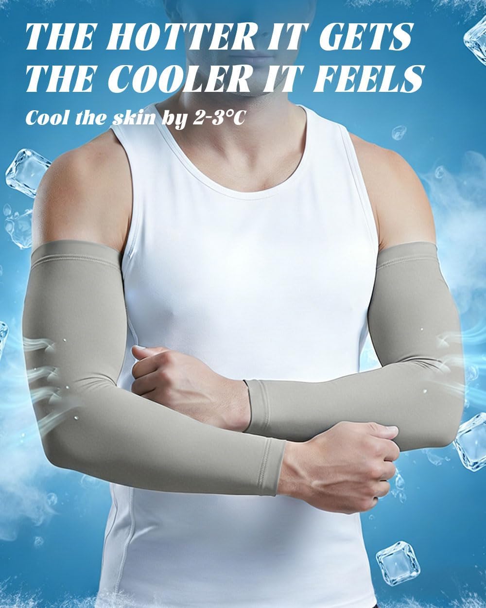 Cooling Compression Arm Sleeves for Men Women,UPF50 UV Sun Protection Sleeves for Work Sport Tattoo Cover Up