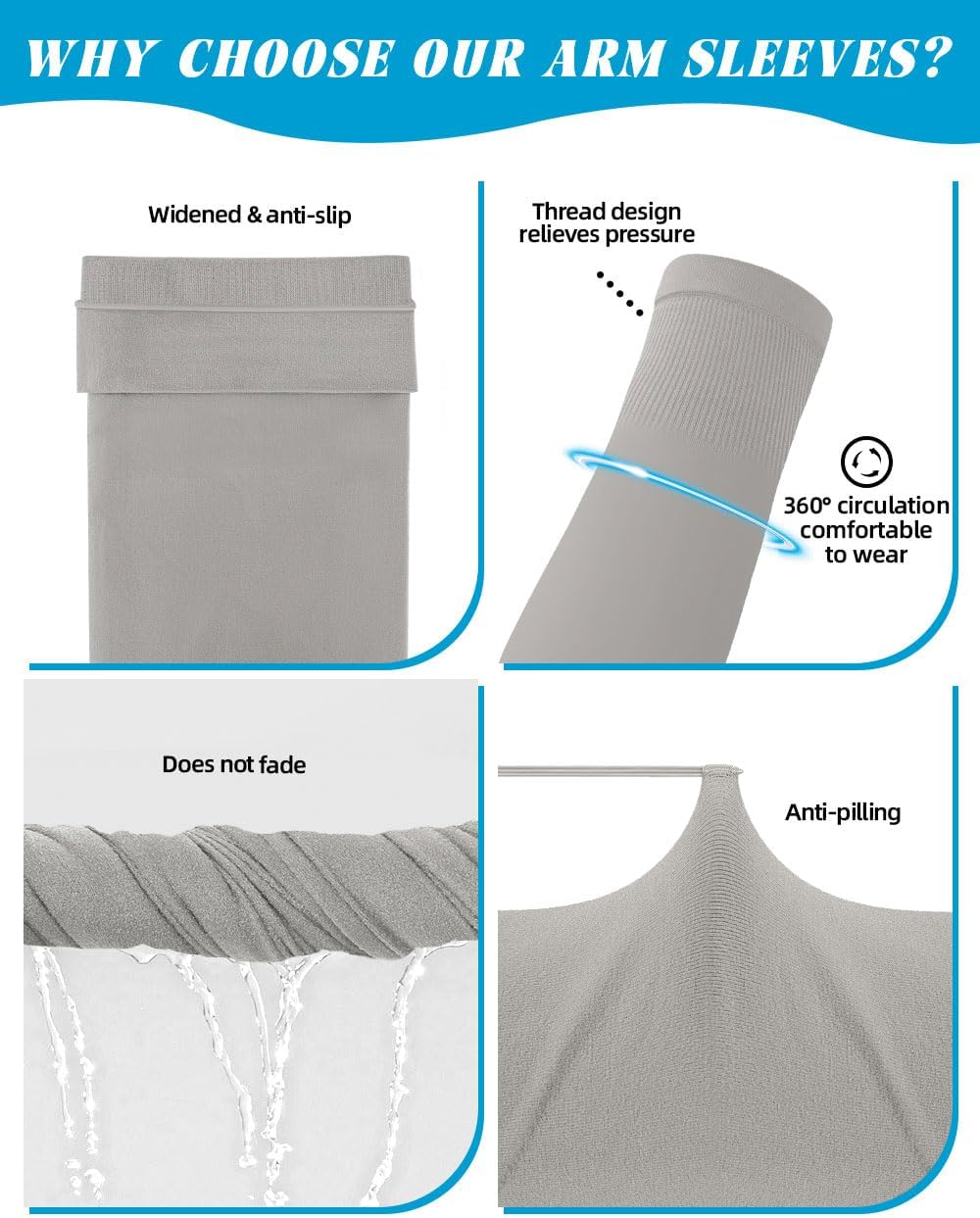 Cooling Compression Arm Sleeves for Men Women,UPF50 UV Sun Protection Sleeves for Work Sport Tattoo Cover Up