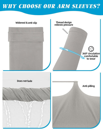 Cooling Compression Arm Sleeves for Men Women,UPF50 UV Sun Protection Sleeves for Work Sport Tattoo Cover Up