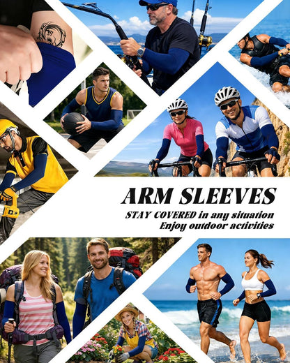 Cooling Compression Arm Sleeves for Men Women,UPF50 UV Sun Protection Sleeves for Work Sport Tattoo Cover Up