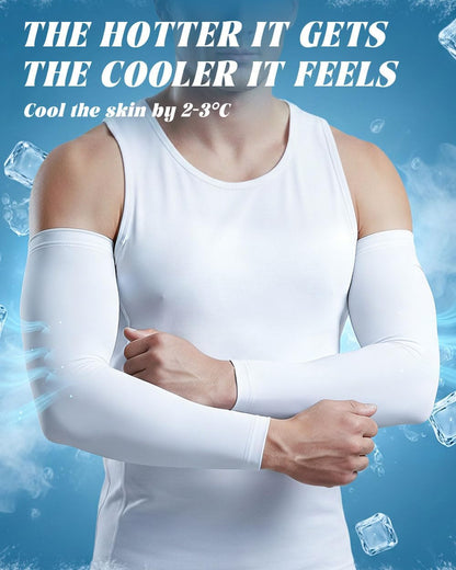 Cooling Compression Arm Sleeves for Men Women,UPF50 UV Sun Protection Sleeves for Work Sport Tattoo Cover Up