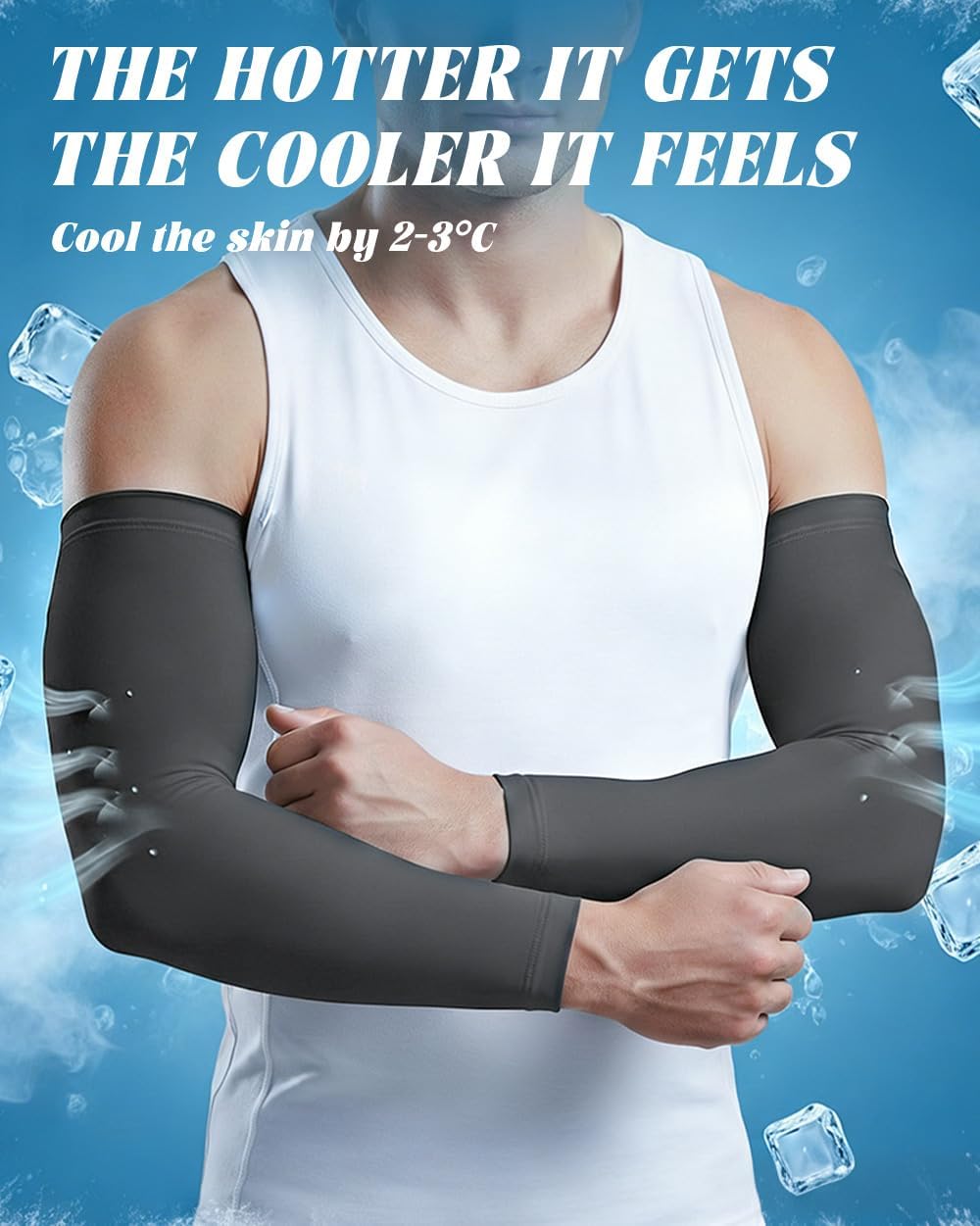 Cooling Compression Arm Sleeves for Men Women,UPF50 UV Sun Protection Sleeves for Work Sport Tattoo Cover Up