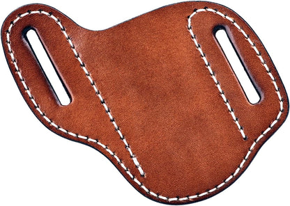 Tourbon Genuine Leather Pocket Folding Knife Sheath 1.9" Large Diameter Open for 1.5" Wide Belt Draw Knives Carrier Men EDC Holster