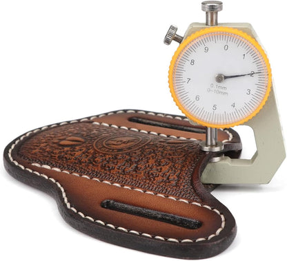 Tourbon Genuine Leather Pocket Folding Knife Sheath 1.9" Large Diameter Open for 1.5" Wide Belt Draw Knives Carrier Men EDC Holster