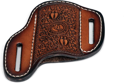 Tourbon Genuine Leather Pocket Folding Knife Sheath 1.9" Large Diameter Open for 1.5" Wide Belt Draw Knives Carrier Men EDC Holster