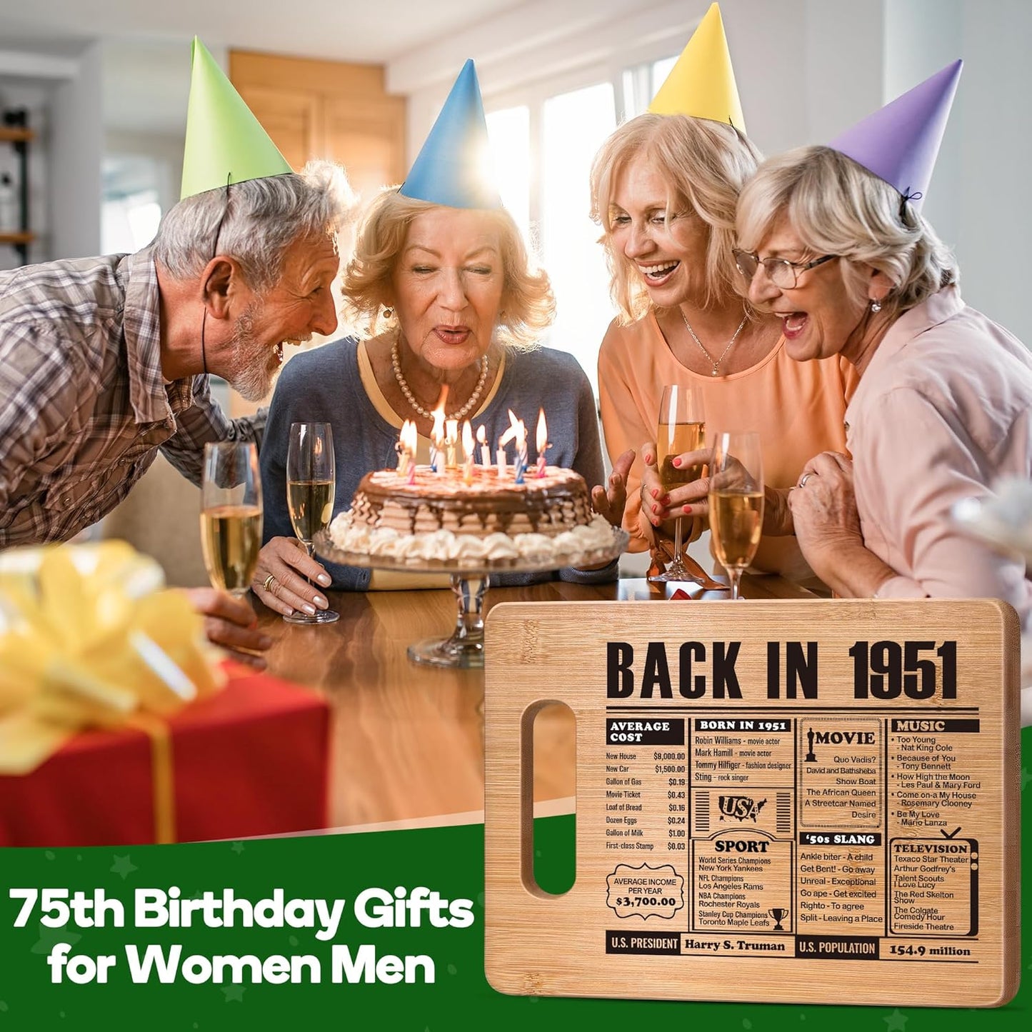 70th Birthday Gifts for Women Men, 70 Year Old Birthday Gifts Woman Man,70 Years Gifts for Mom Dad Grandparents Wedding Anniversary, Back In 1956 70s Birthday Decorations Bamboo Cutting Board