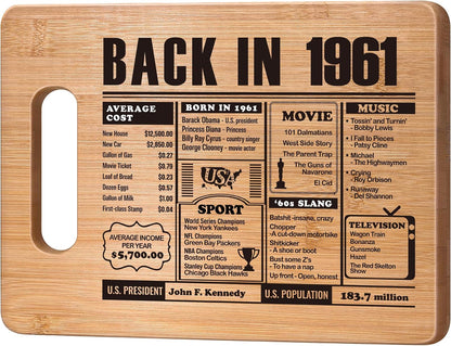 70th Birthday Gifts for Women Men, 70 Year Old Birthday Gifts Woman Man,70 Years Gifts for Mom Dad Grandparents Wedding Anniversary, Back In 1956 70s Birthday Decorations Bamboo Cutting Board