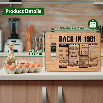 70th Birthday Gifts for Women Men, 70 Year Old Birthday Gifts Woman Man,70 Years Gifts for Mom Dad Grandparents Wedding Anniversary, Back In 1956 70s Birthday Decorations Bamboo Cutting Board