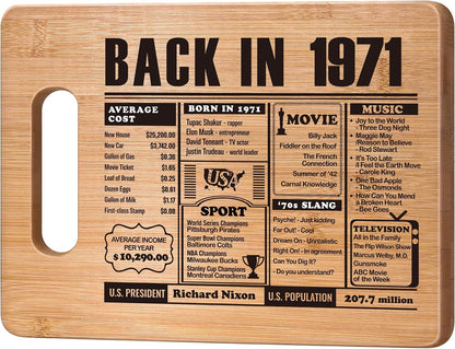 70th Birthday Gifts for Women Men, 70 Year Old Birthday Gifts Woman Man,70 Years Gifts for Mom Dad Grandparents Wedding Anniversary, Back In 1956 70s Birthday Decorations Bamboo Cutting Board