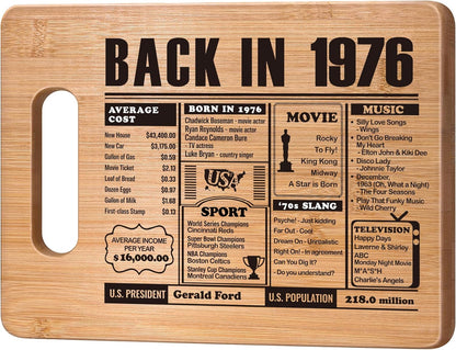70th Birthday Gifts for Women Men, 70 Year Old Birthday Gifts Woman Man,70 Years Gifts for Mom Dad Grandparents Wedding Anniversary, Back In 1956 70s Birthday Decorations Bamboo Cutting Board