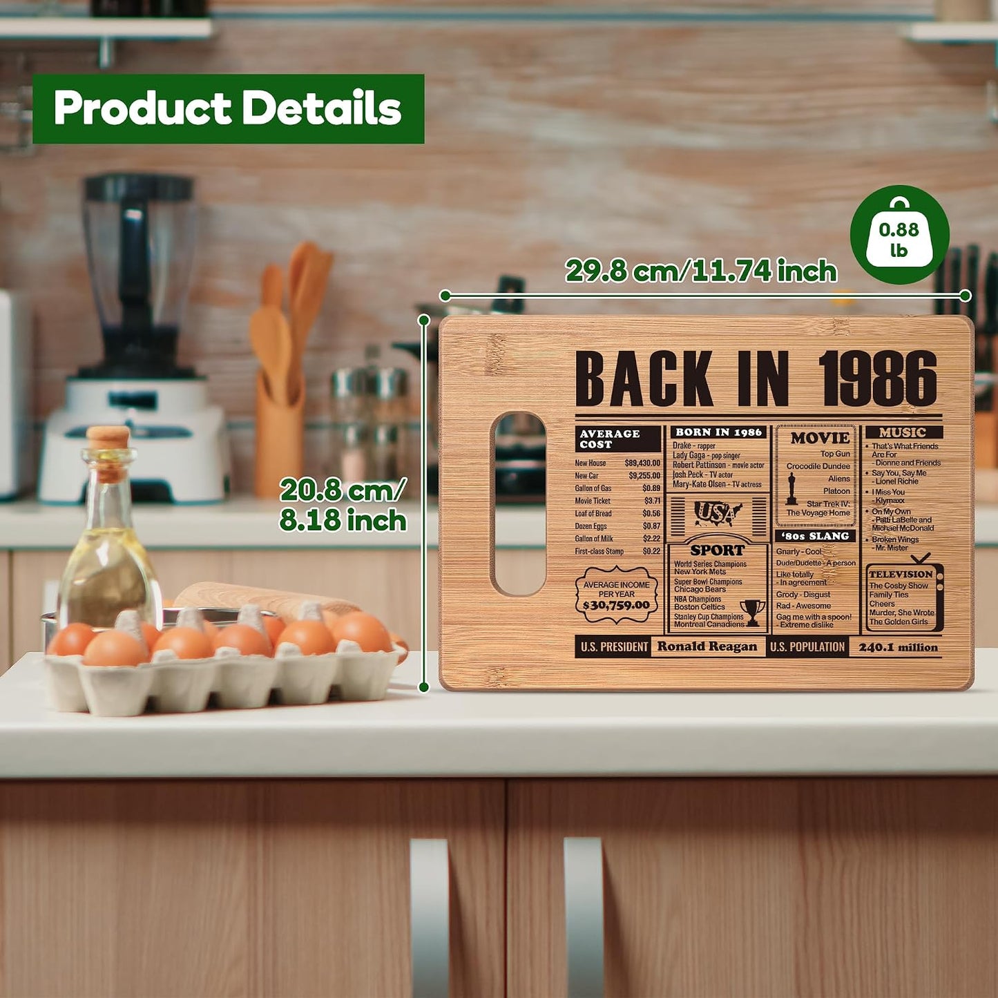 70th Birthday Gifts for Women Men, 70 Year Old Birthday Gifts Woman Man,70 Years Gifts for Mom Dad Grandparents Wedding Anniversary, Back In 1956 70s Birthday Decorations Bamboo Cutting Board