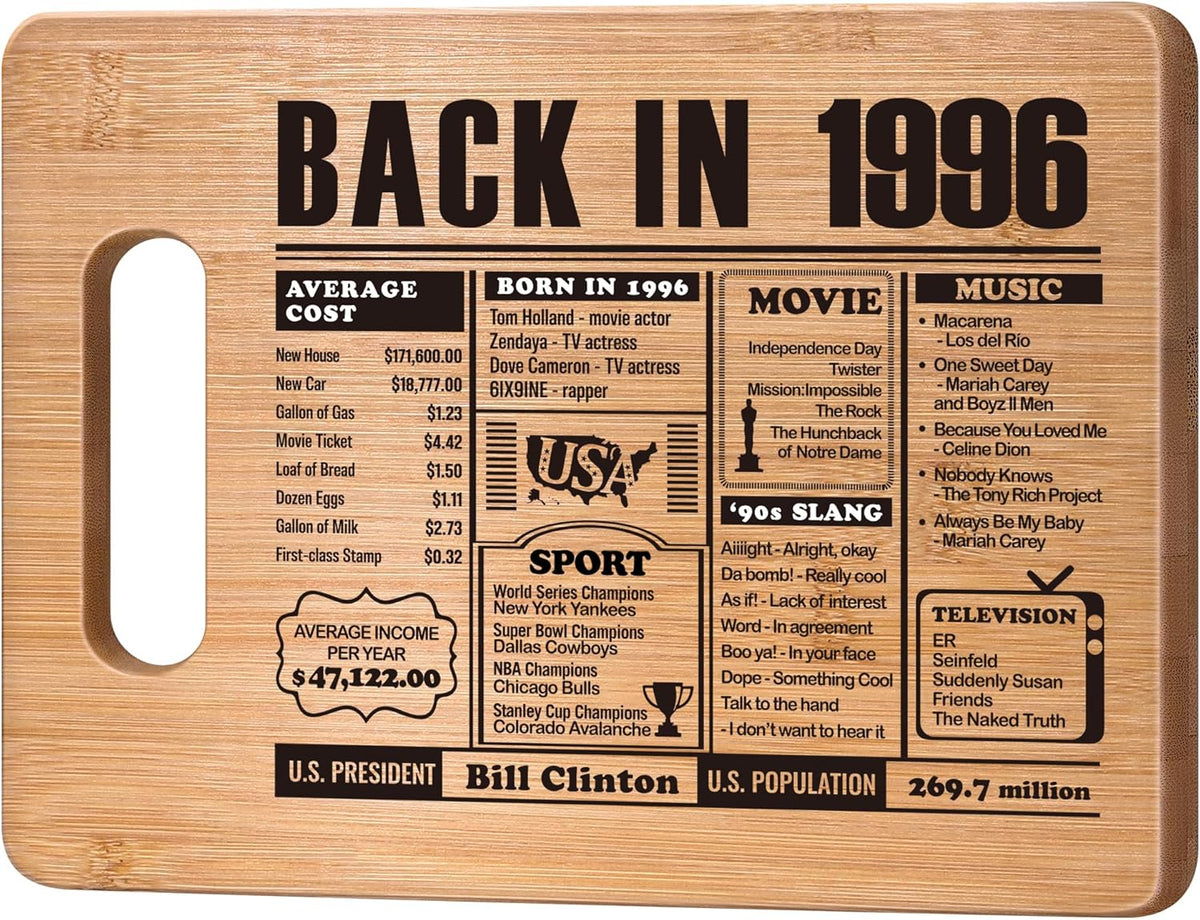 70th Birthday Gifts for Women Men, 70 Year Old Birthday Gifts Woman Man,70 Years Gifts for Mom Dad Grandparents Wedding Anniversary, Back In 1956 70s Birthday Decorations Bamboo Cutting Board
