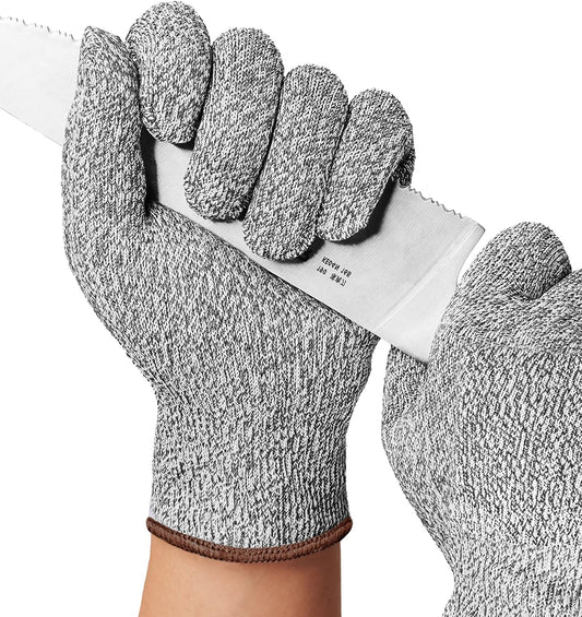Cut Resistant Gloves Food Grade Level 5 Protection, Large | Level 5 cut resistant, food grade, HPPE blend, glass fiber, meat cutting, oyster shucking, fish filleting, washable