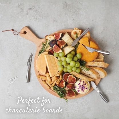 Stainless Steel Cheese 4 Knife Set - Mini Copenhagen Knives for All Types of Cheese - Silver Non-Stick - Dishwasher Safe - for Kitchen Cooking