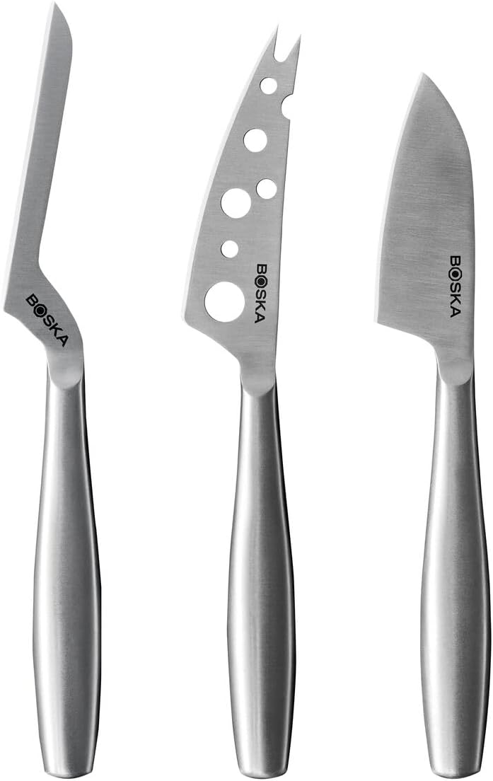 Stainless Steel Cheese 4 Knife Set - Mini Copenhagen Knives for All Types of Cheese - Silver Non-Stick - Dishwasher Safe - for Kitchen Cooking