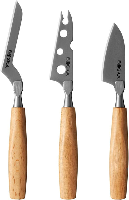 Stainless Steel Cheese 4 Knife Set - Mini Copenhagen Knives for All Types of Cheese - Silver Non-Stick - Dishwasher Safe - for Kitchen Cooking