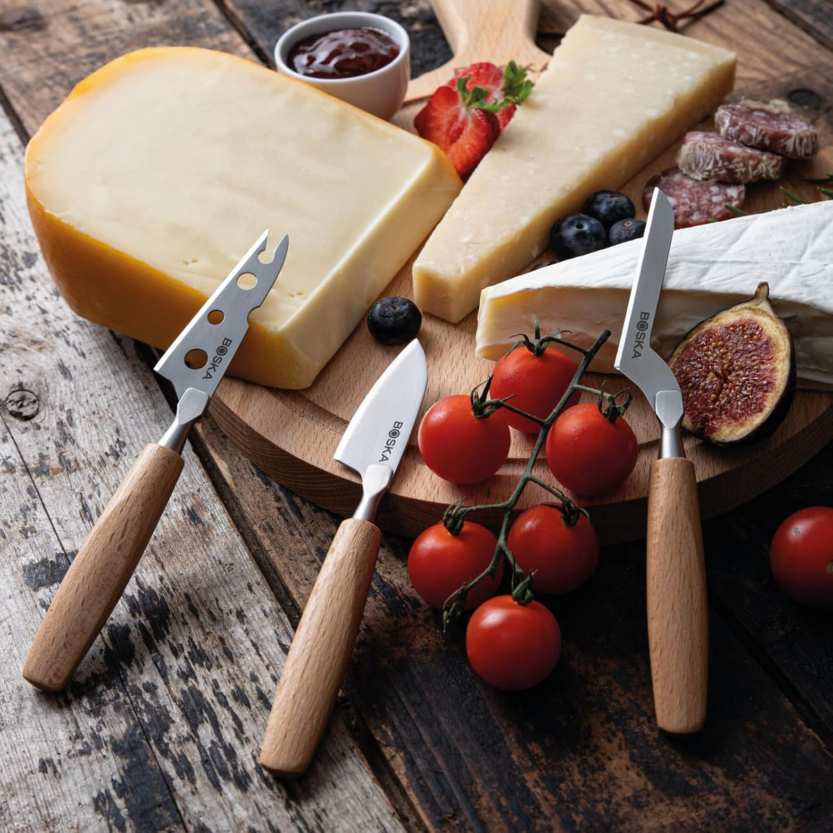 Stainless Steel Cheese 4 Knife Set - Mini Copenhagen Knives for All Types of Cheese - Silver Non-Stick - Dishwasher Safe - for Kitchen Cooking