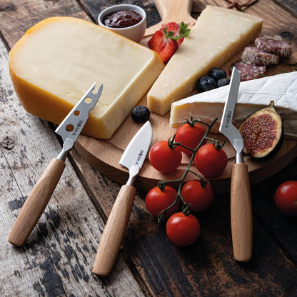 Stainless Steel Cheese 4 Knife Set - Mini Copenhagen Knives for All Types of Cheese - Silver Non-Stick - Dishwasher Safe - for Kitchen Cooking