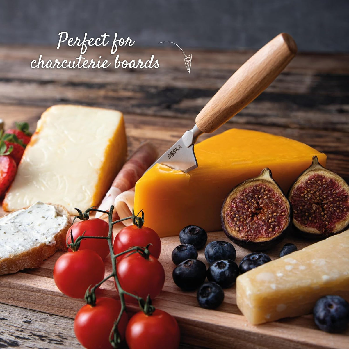Stainless Steel Cheese 4 Knife Set - Mini Copenhagen Knives for All Types of Cheese - Silver Non-Stick - Dishwasher Safe - for Kitchen Cooking