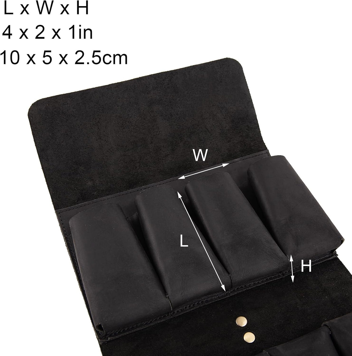 Pocket Knife Display Case, Genuine Leather Folding Knives Roll Bag Organizer with 8 Slots, 4×2×1 Inches Pocket Slots Storage Case Knife, Compact Knives Cases Gift for Collectors