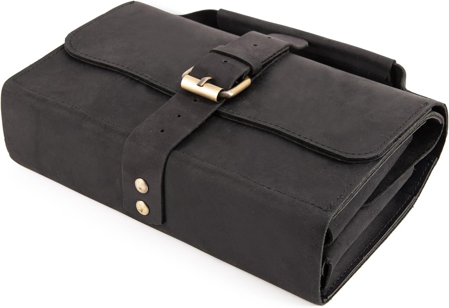 Pocket Knife Display Case, Genuine Leather Folding Knives Roll Bag Organizer with 8 Slots, 4×2×1 Inches Pocket Slots Storage Case Knife, Compact Knives Cases Gift for Collectors